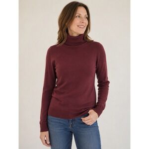✈️Banana Republic Womens L Burgundy Turtleneck Sweater Long Sleeve NWT